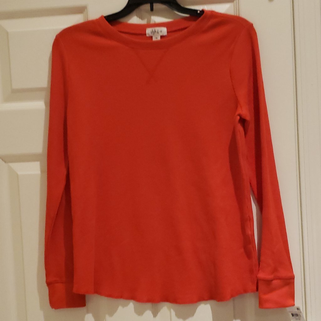 Style & Co Fiery Red Waffle Pullover - Sz Petite L - Nwt